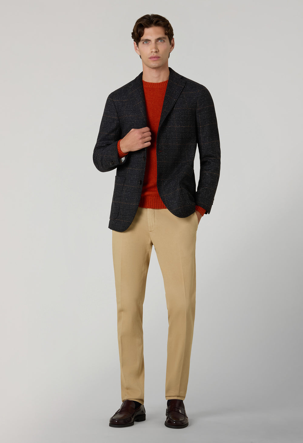 K-Jacket Principe di Galles in misto lana grigia scura