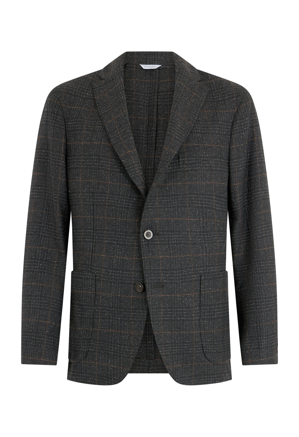 Dark Grey Prince of Wales blended Wool K-Jacket