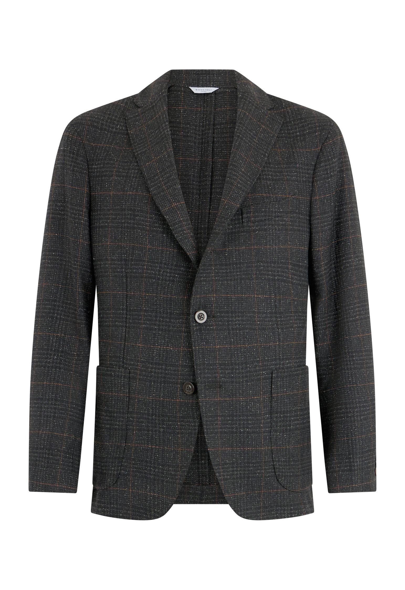 Dark Grey Prince of Wales blended Wool K-Jacket