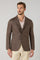 Brown Linen Prince of Wales K-Jacket