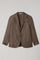 Brown Linen Prince of Wales K-Jacket