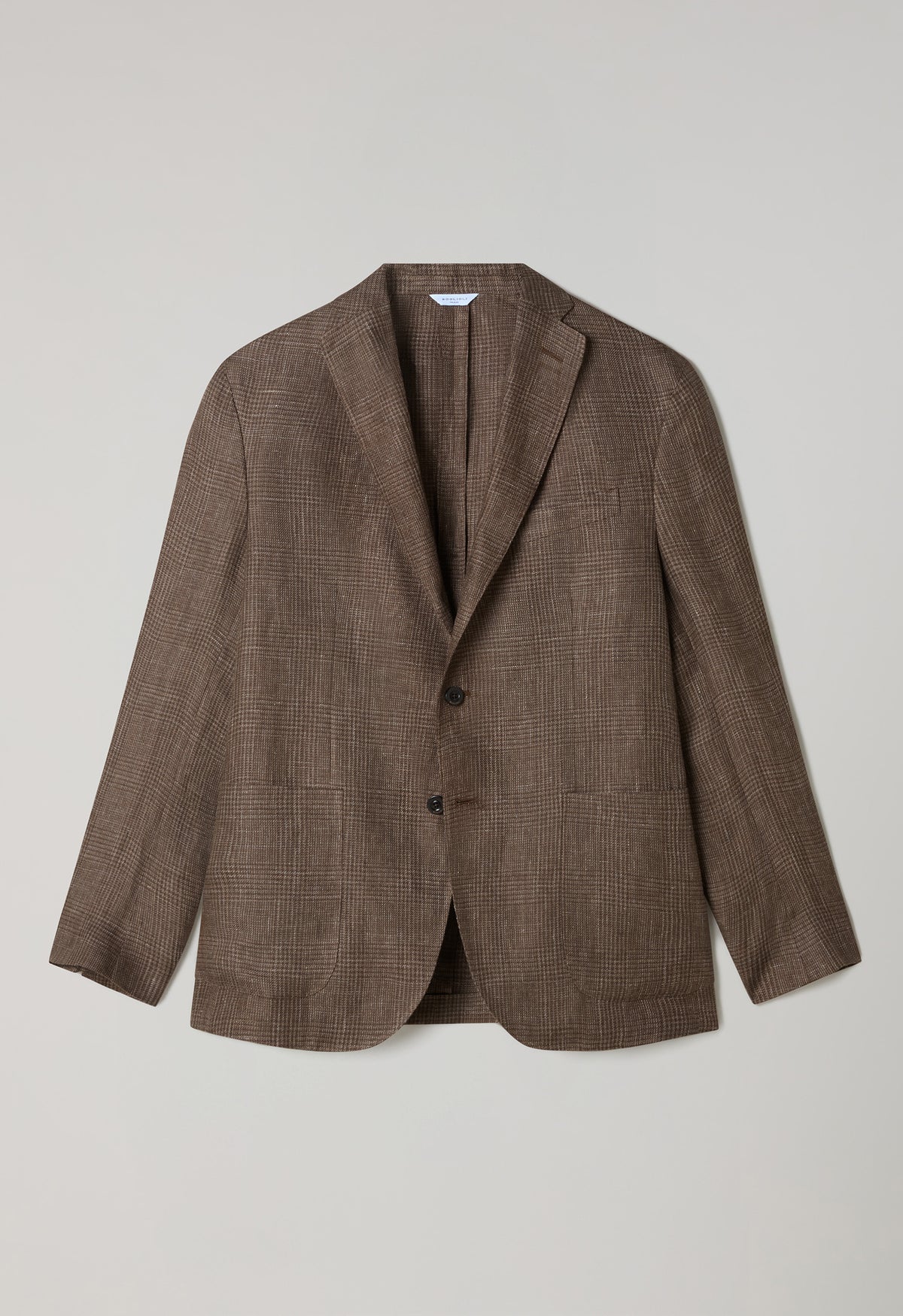 K Jacket Riendonut K-Jacket aus Leinen in Prince of Wales | Boglioli Milano – BoglioliMilano