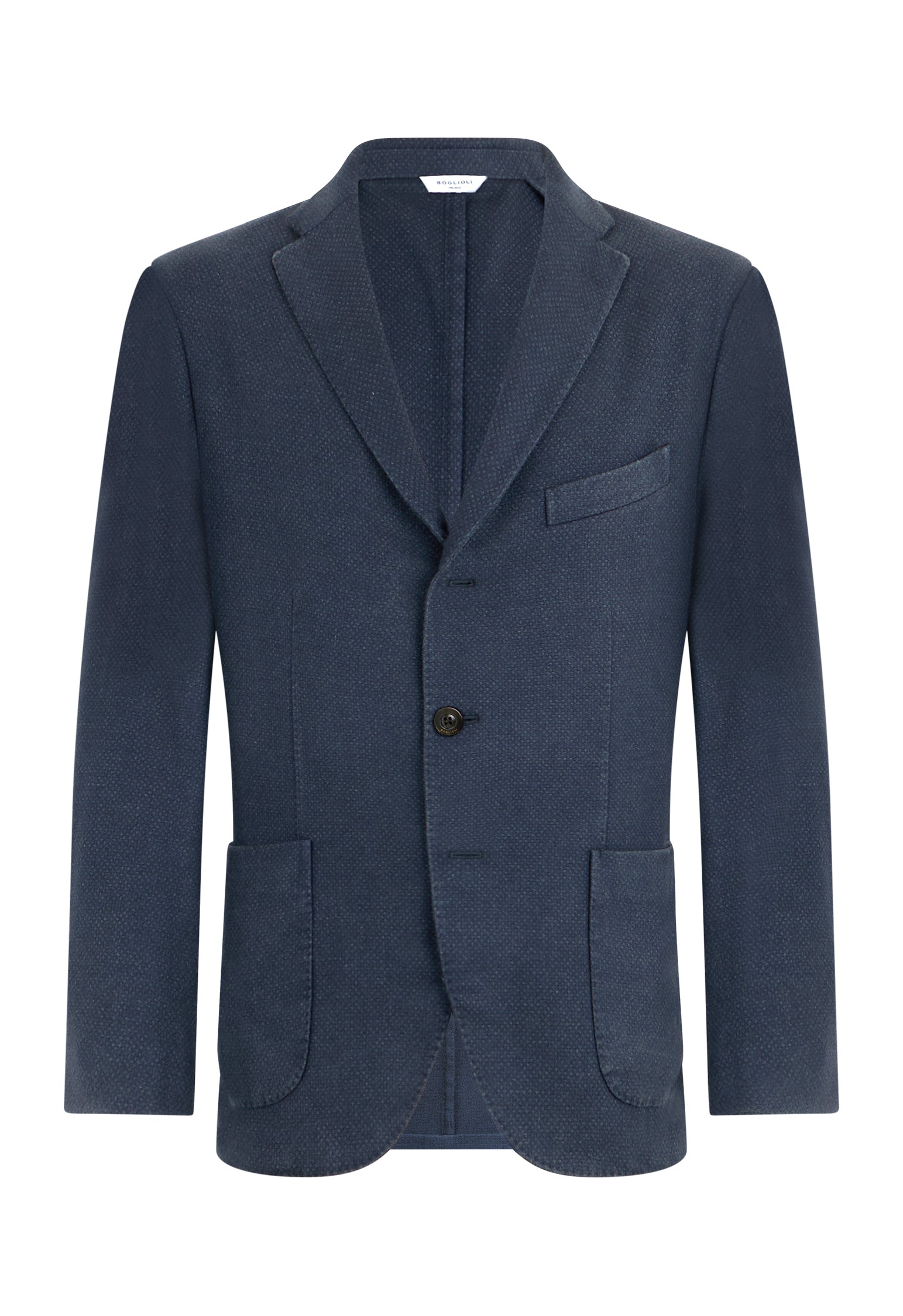 Blue Garment Dyed Cashmere micro-structure K-Jacket 