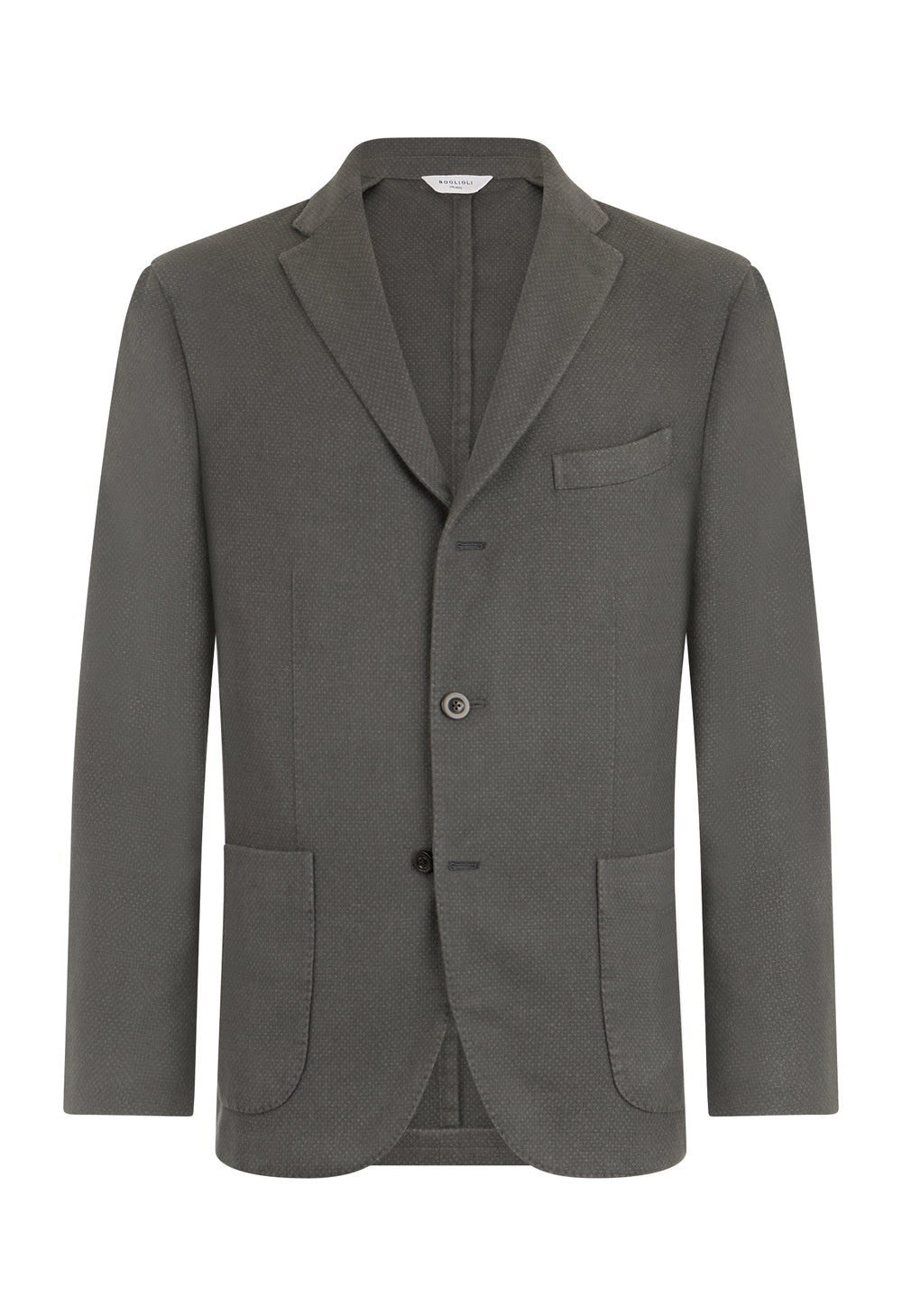 Grey Garment Dyed Cashmere micro-structure K-Jacket 