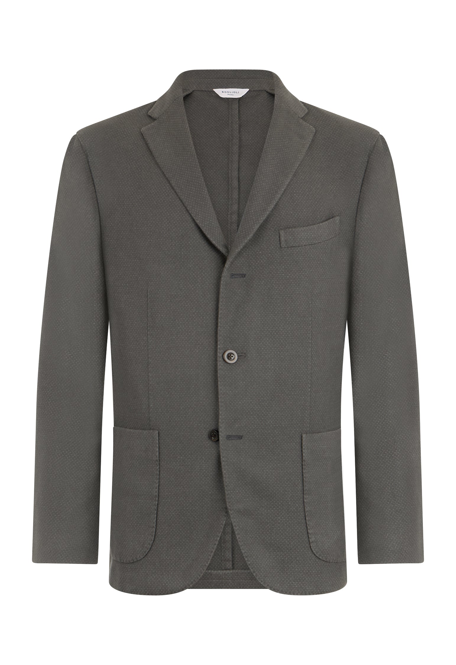 Grey Garment Dyed Cashmere micro-structure K-Jacket 