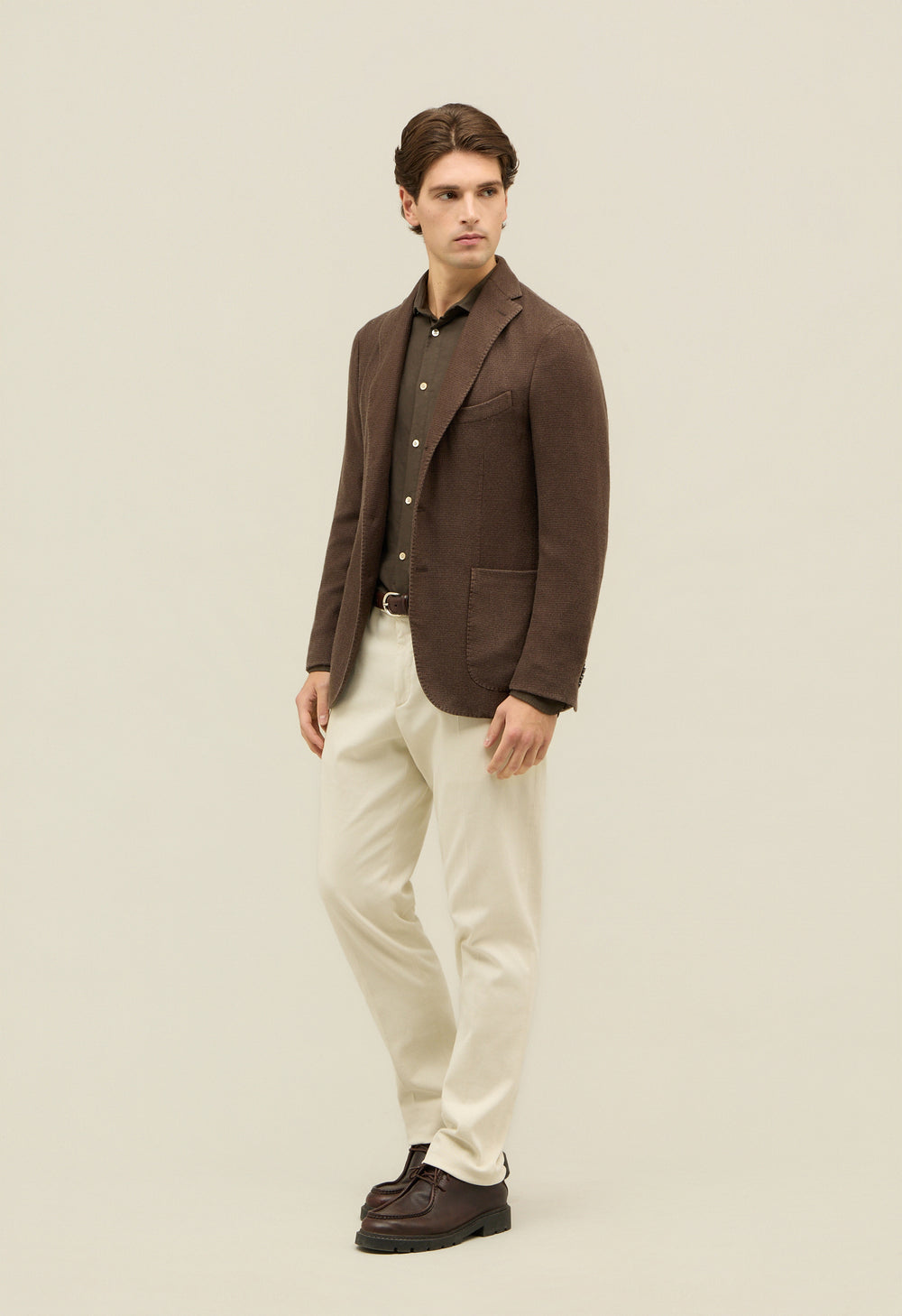 Brown Garment Dyed Cashmere K-Jacket