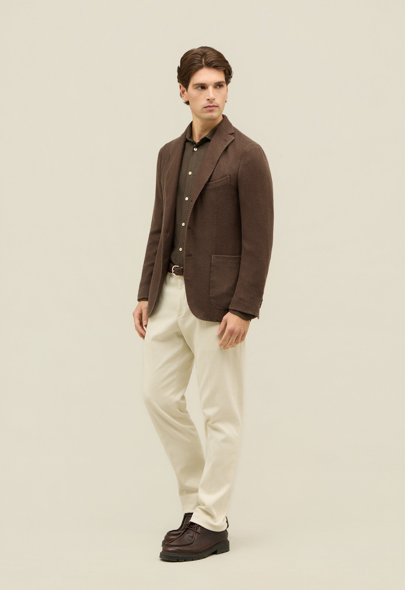 Brown Garment Dyed Cashmere K-Jacket