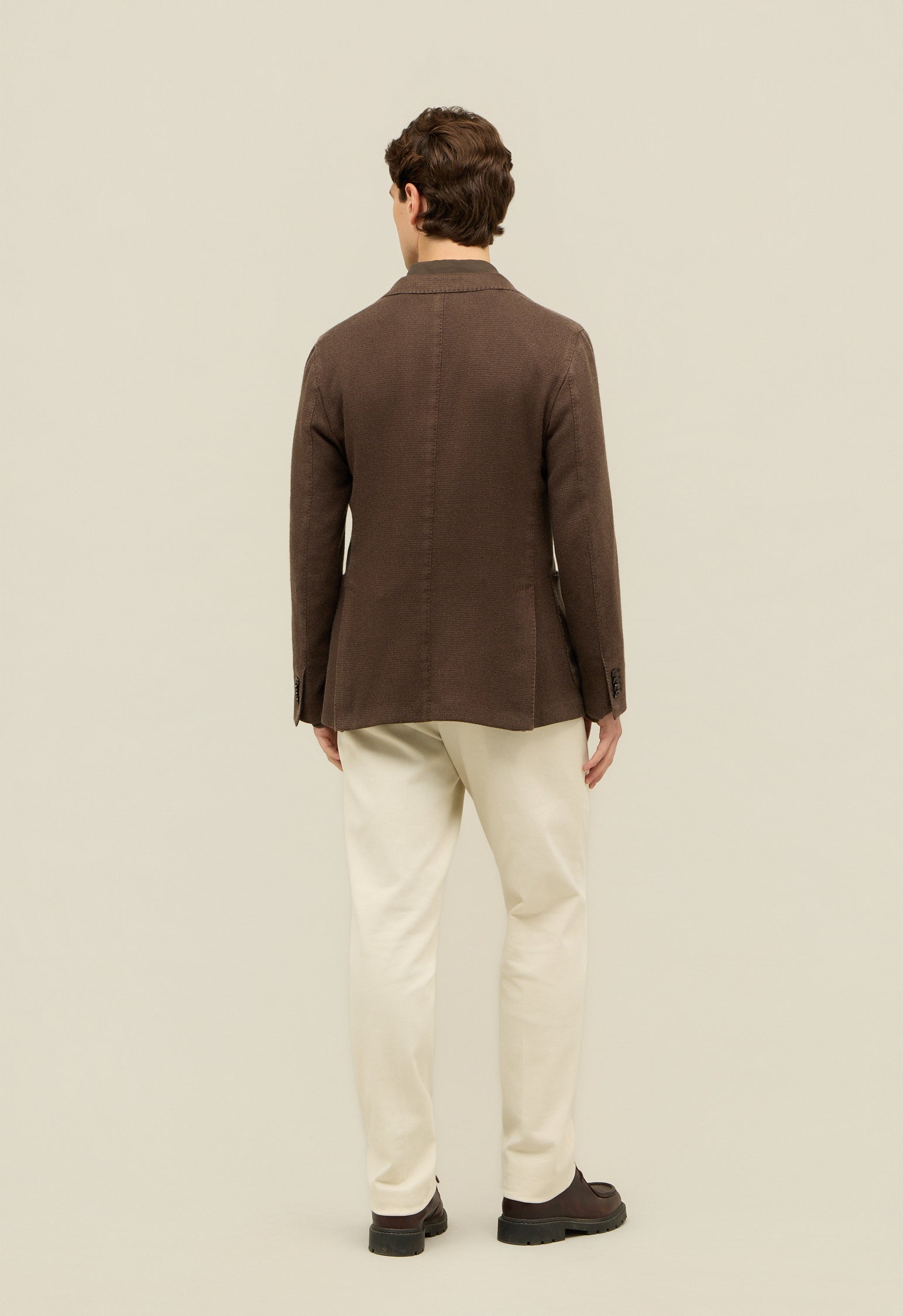Brown Garment Dyed Cashmere K-Jacket