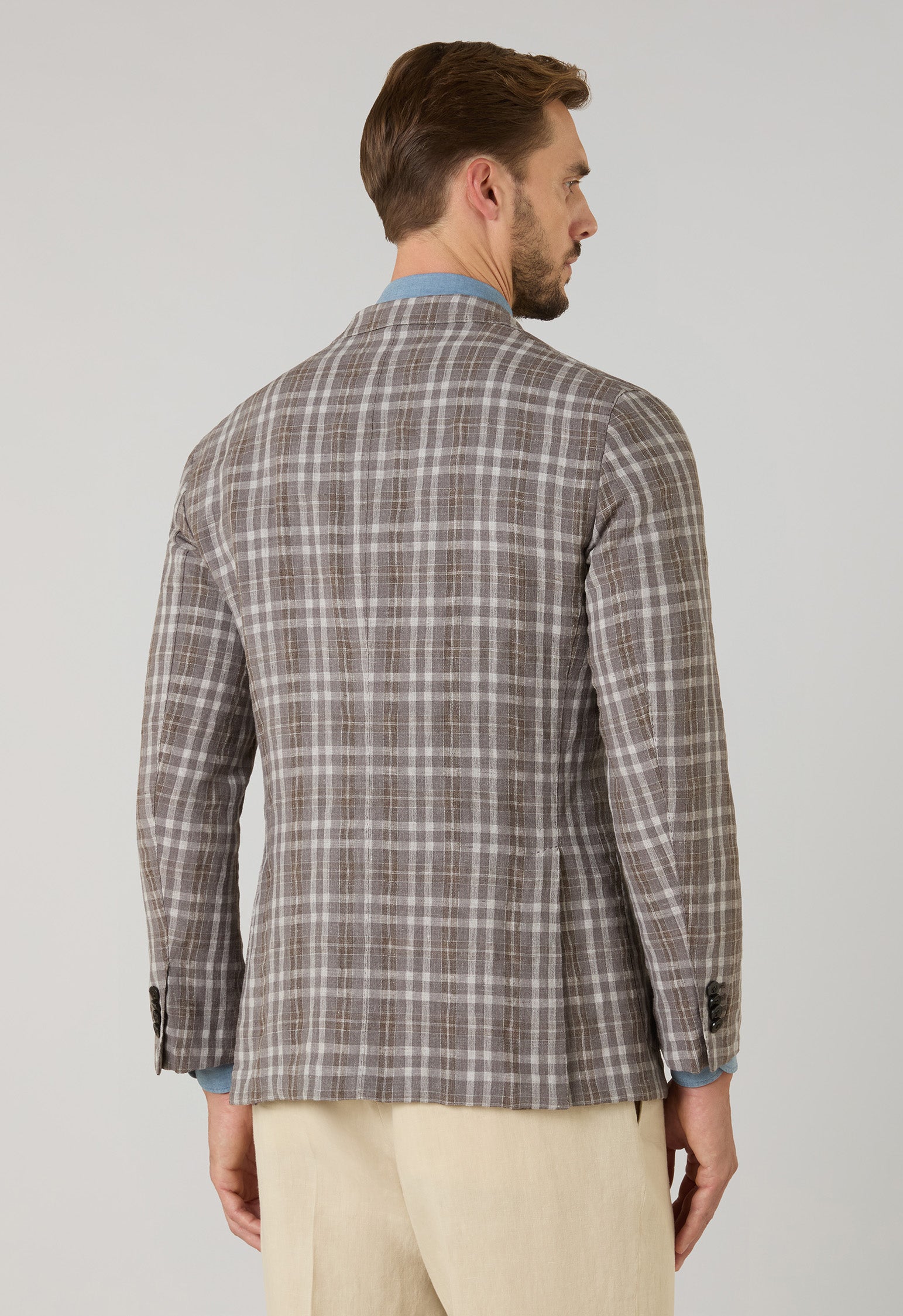 Tartan Wool Linen Silk K-Jacket