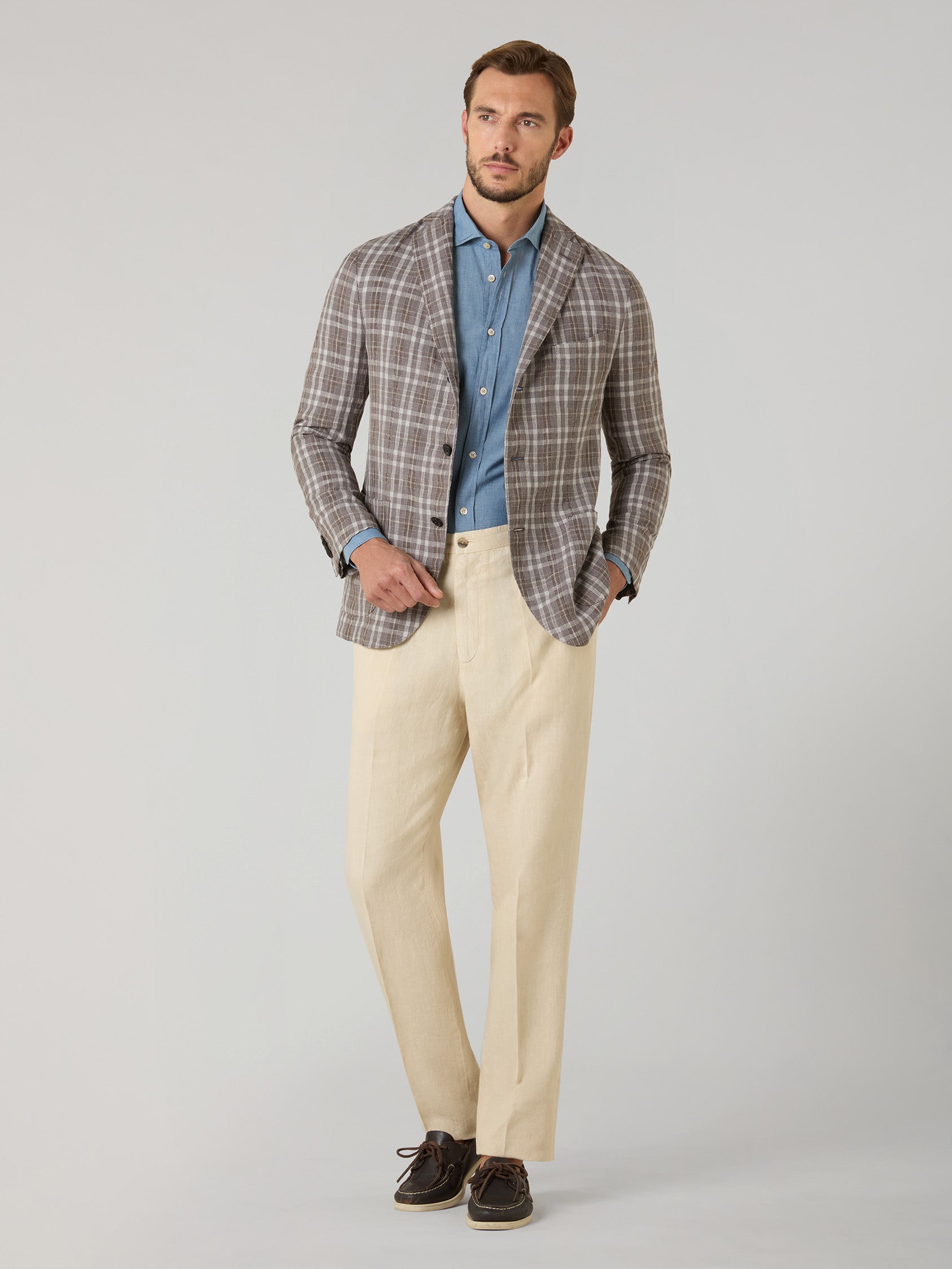 Tartan Wool Linen Silk K-Jacket