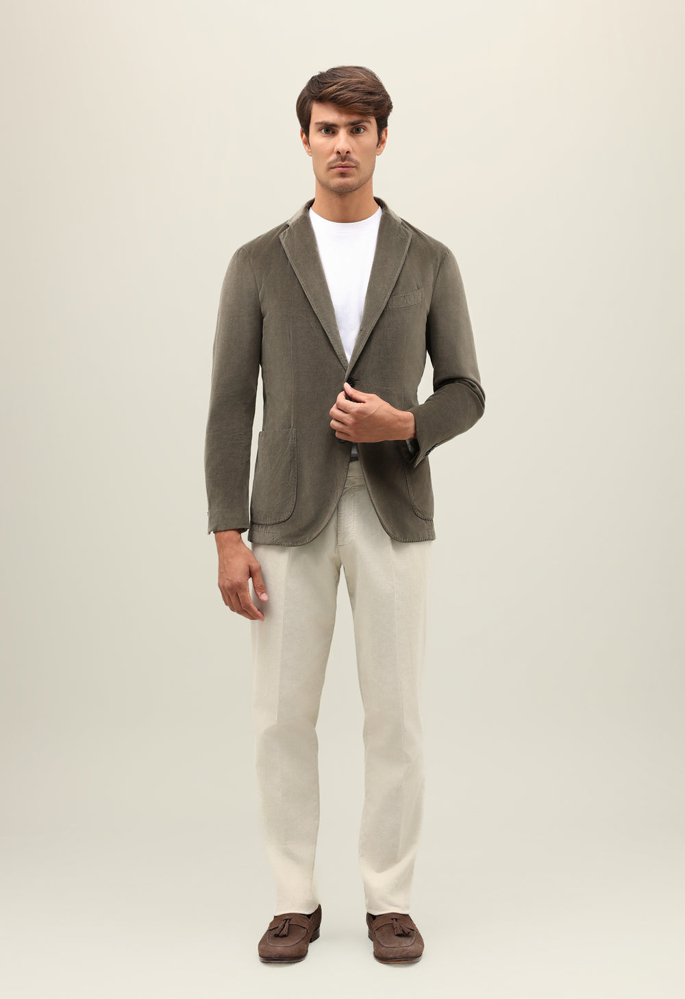 Brown Garment Dyed Velvet K-Jacket