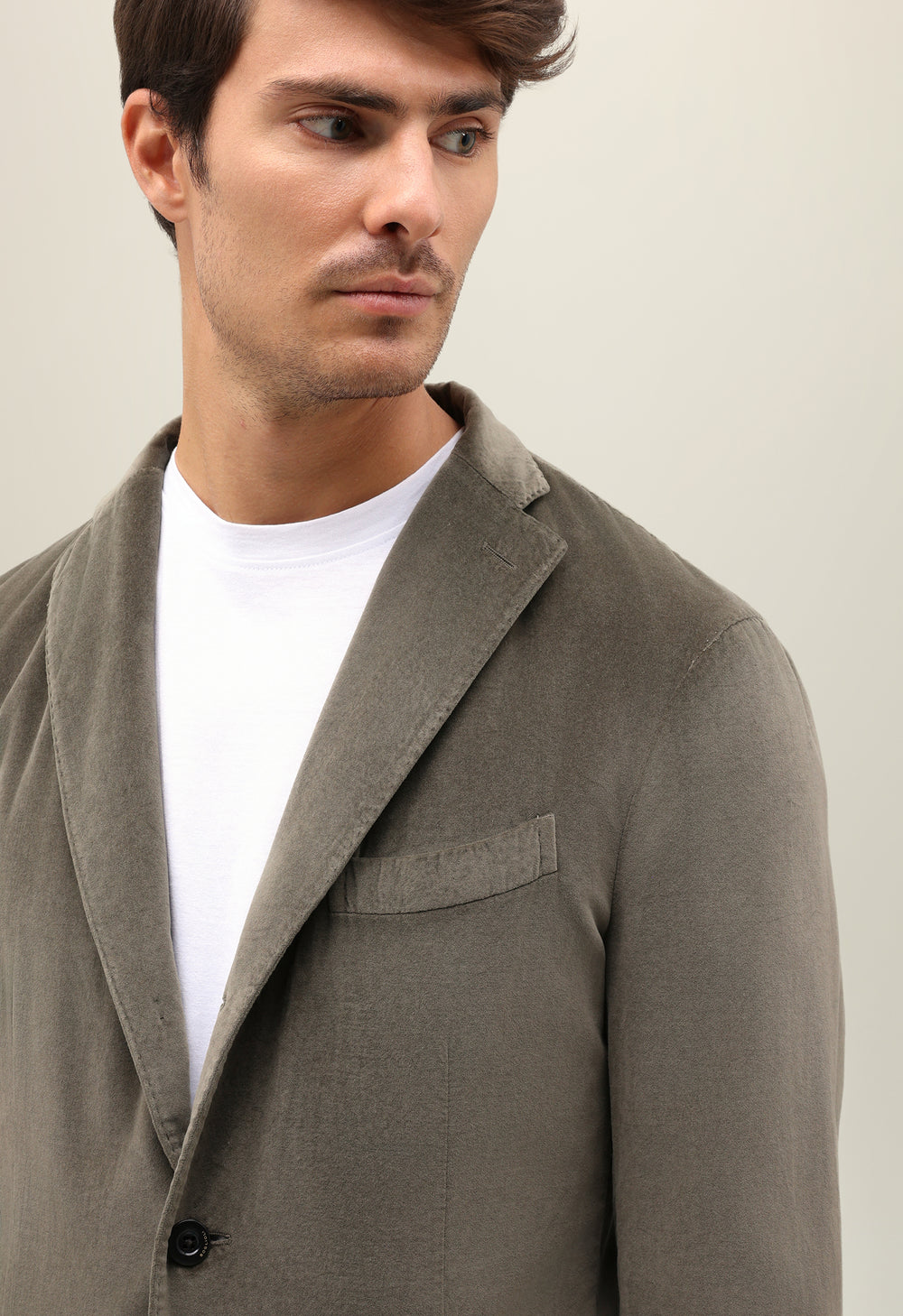 Brown Garment Dyed Velvet K-Jacket
