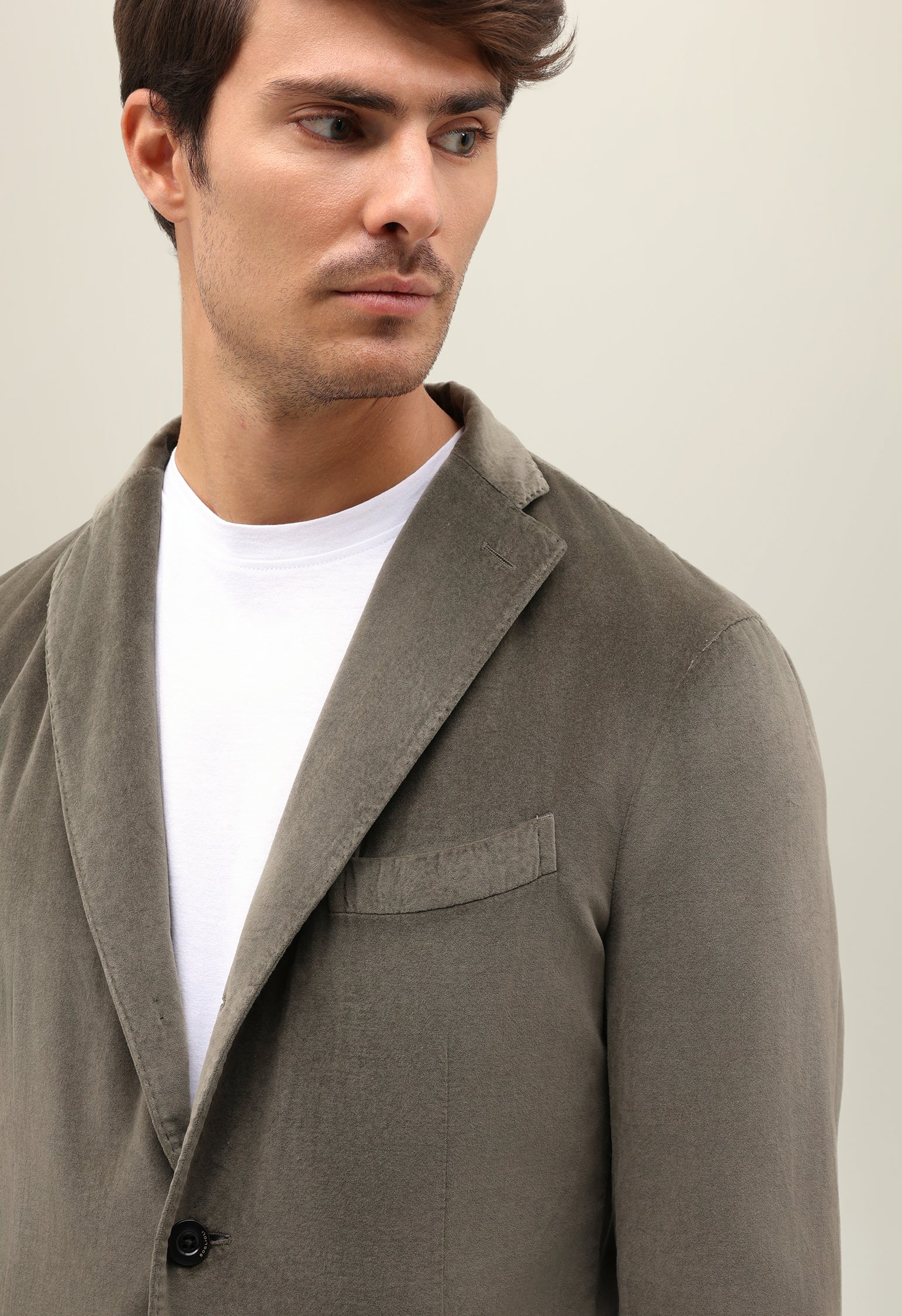 Brown Garment Dyed Velvet K-Jacket