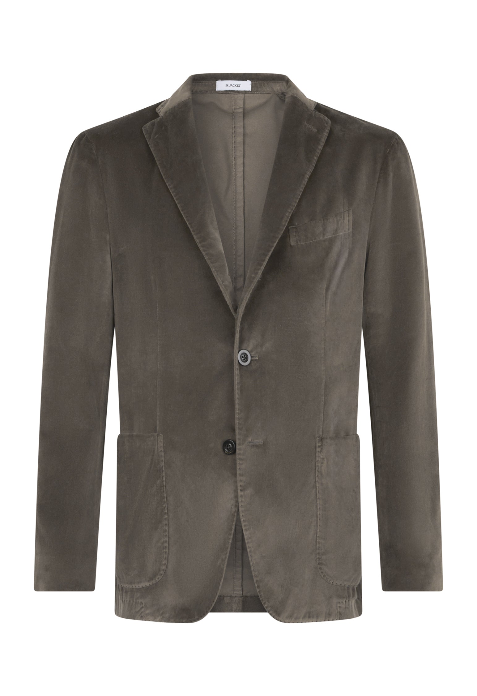 Brown Garment Dyed Velvet K-Jacket