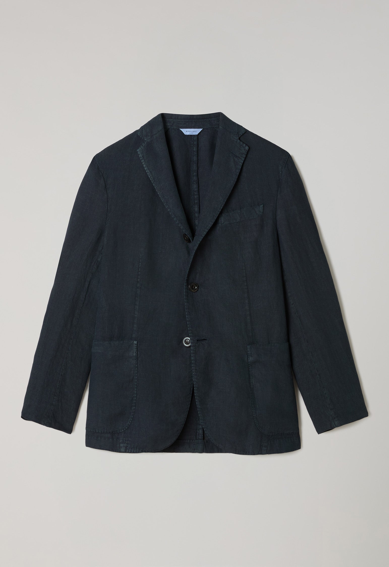 近年　BOGLIOLI COAT 紺ブレ　リネンダブルテーラードジャケット　M Blue Garment-dyed linen K-Jacket | Boglioli® – BoglioliMilano
