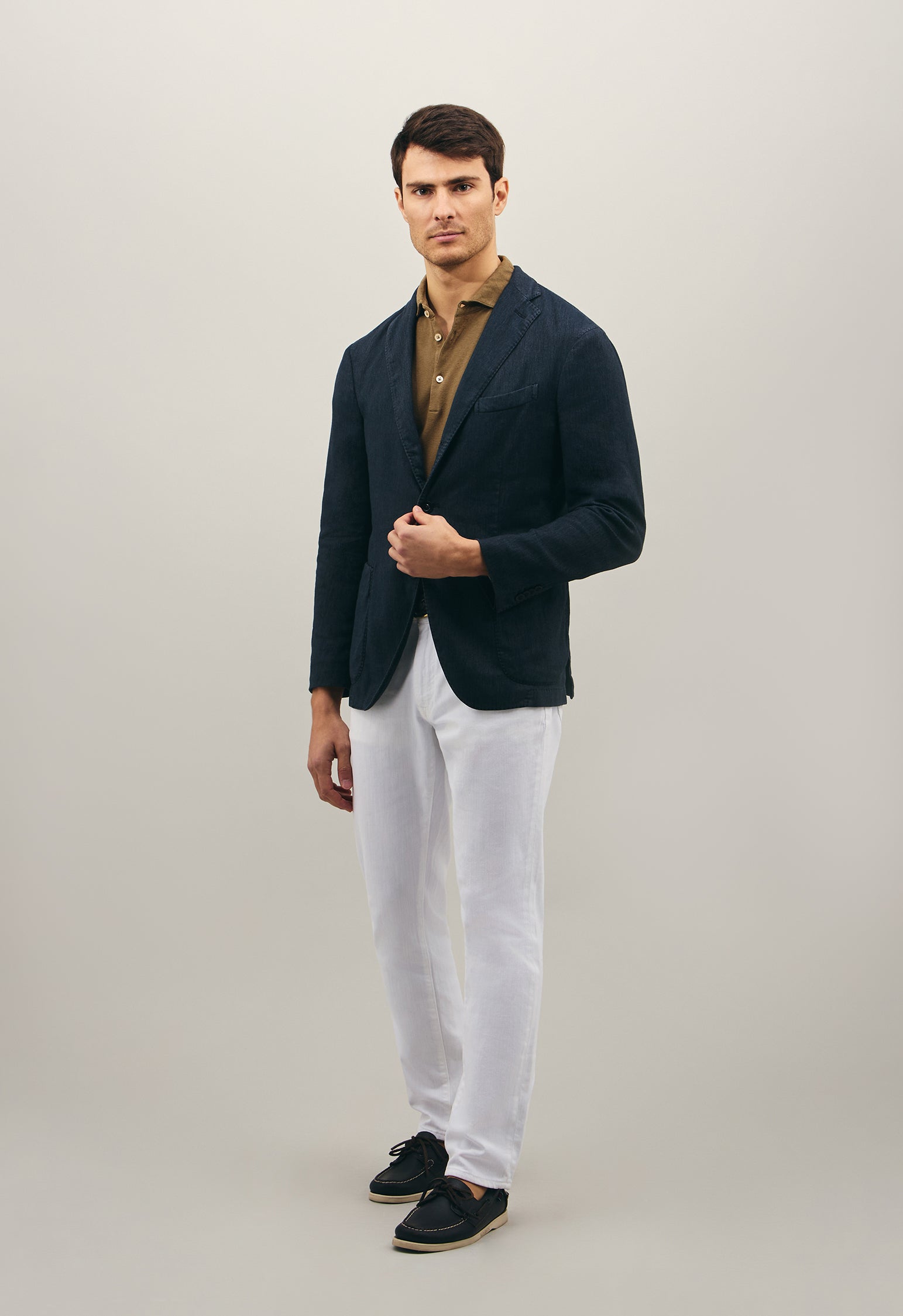 Blue Cotton blend Twill K-Jacket