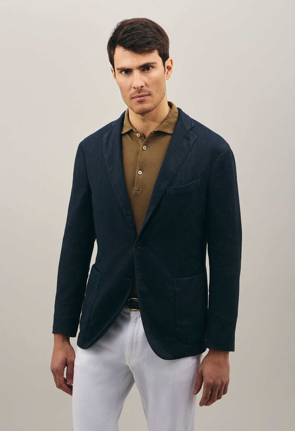 Blue Cotton blend Twill K-Jacket