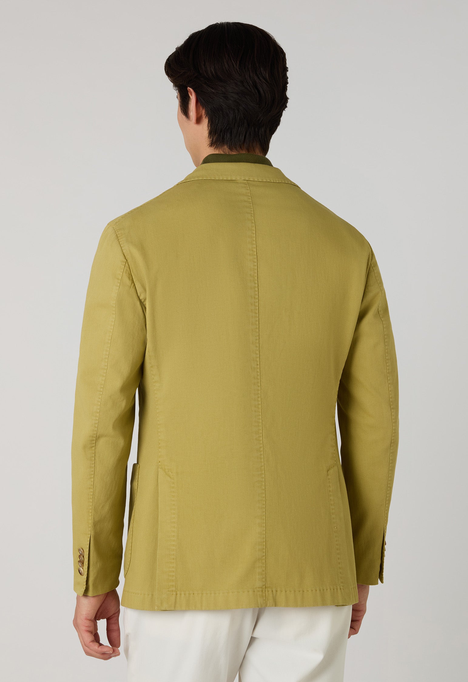 Green Garment-dyed stretch cotton K-Jacket | Boglioli