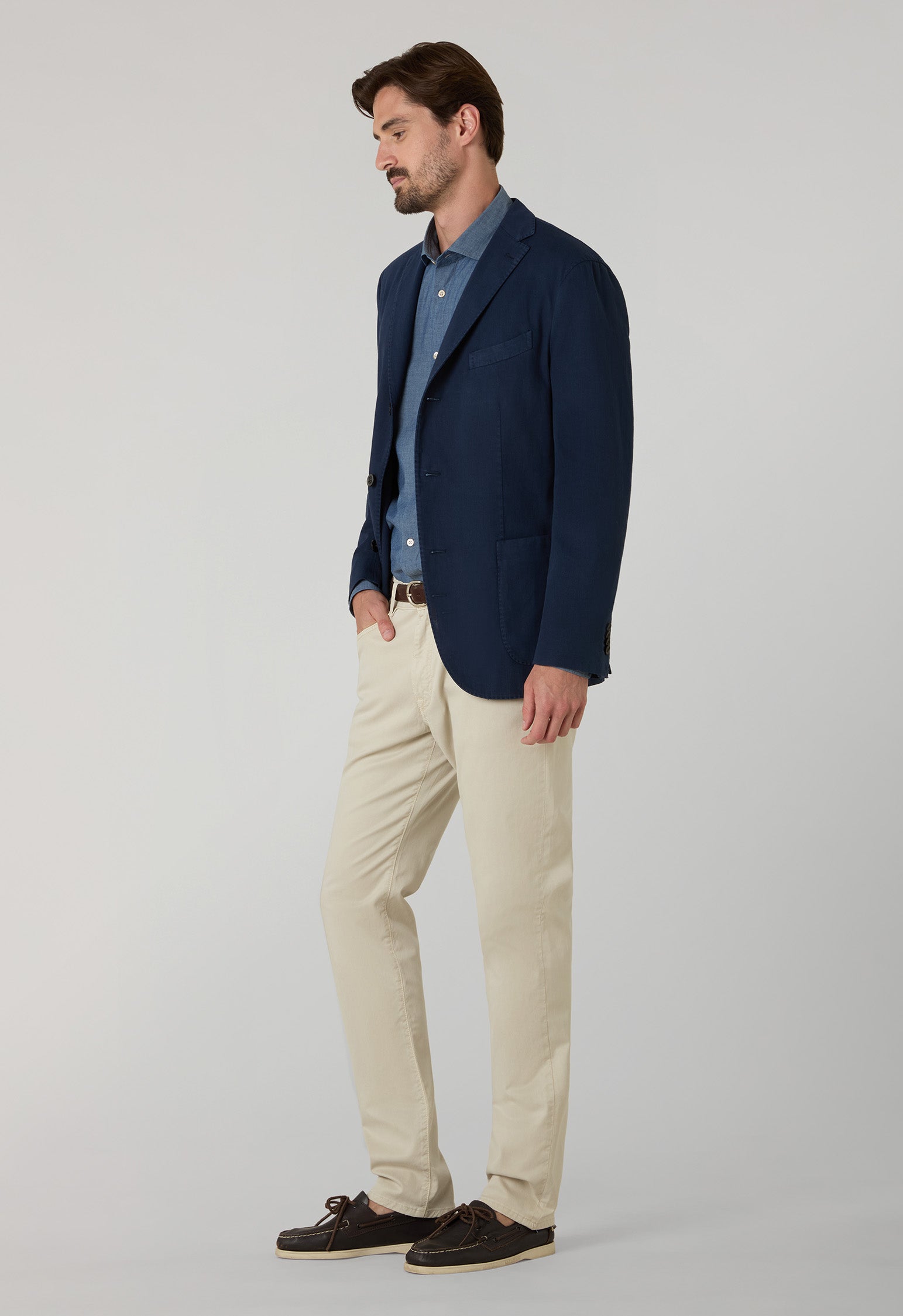 Blue Garment Dyed stretch Cotton K-Jacket
