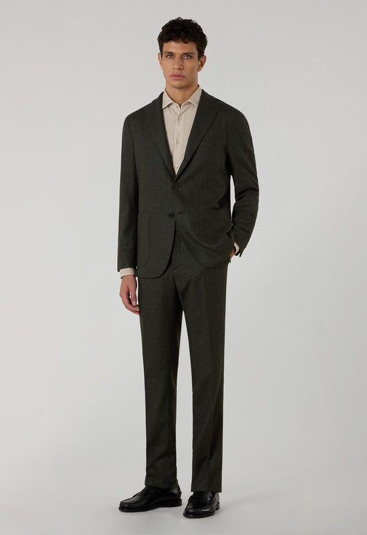 Green blended Wool Pinstripe K-Suit