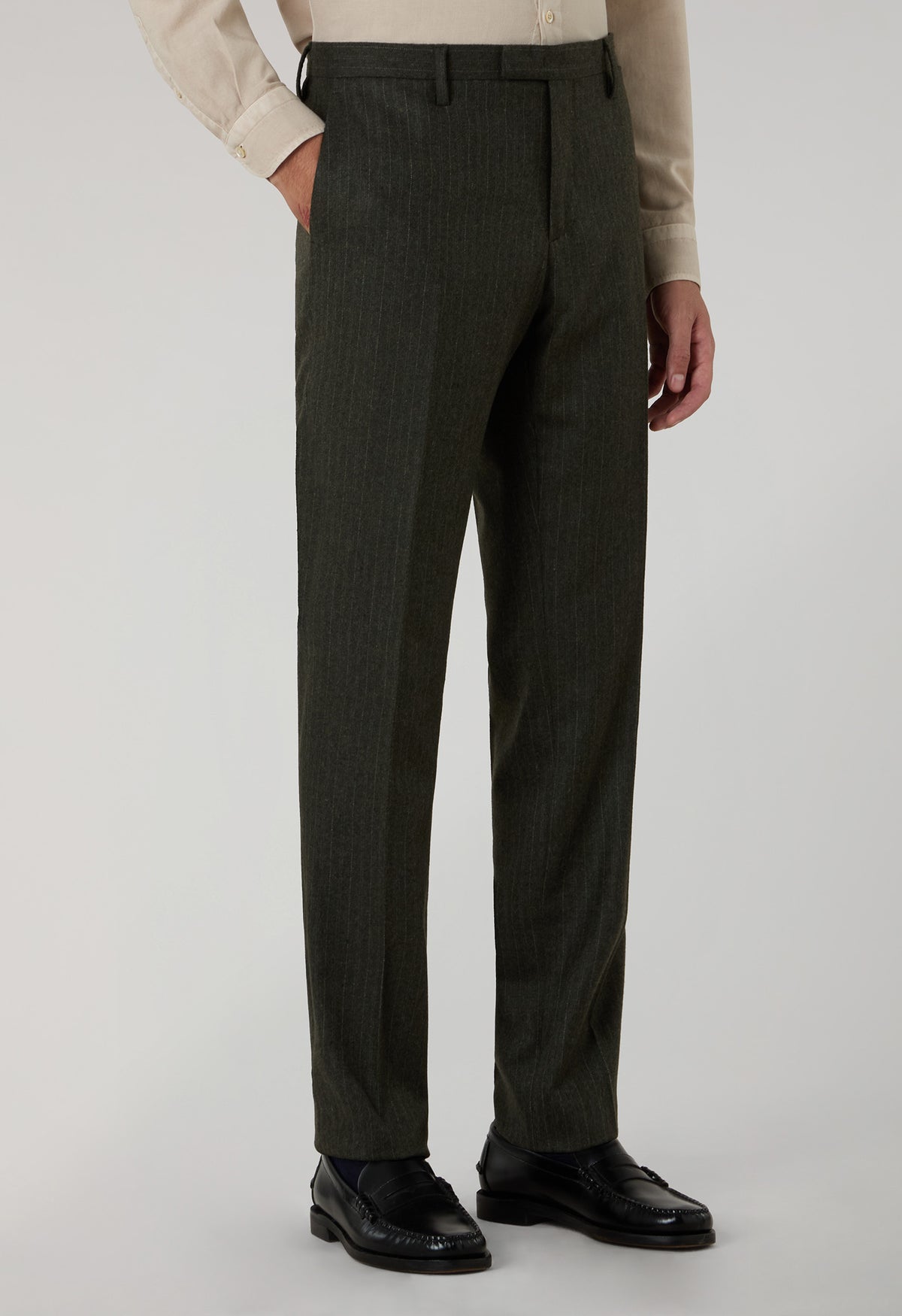 Green blended Wool Pinstripe K-Suit