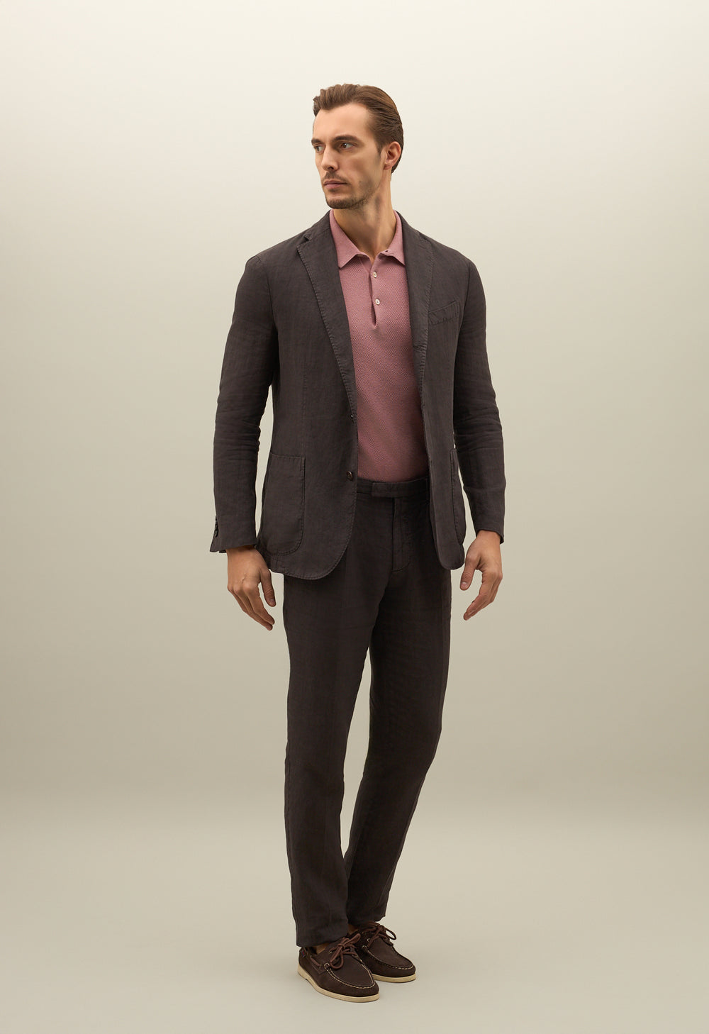 Abito K-Jacket in lino tinto in capo marrone