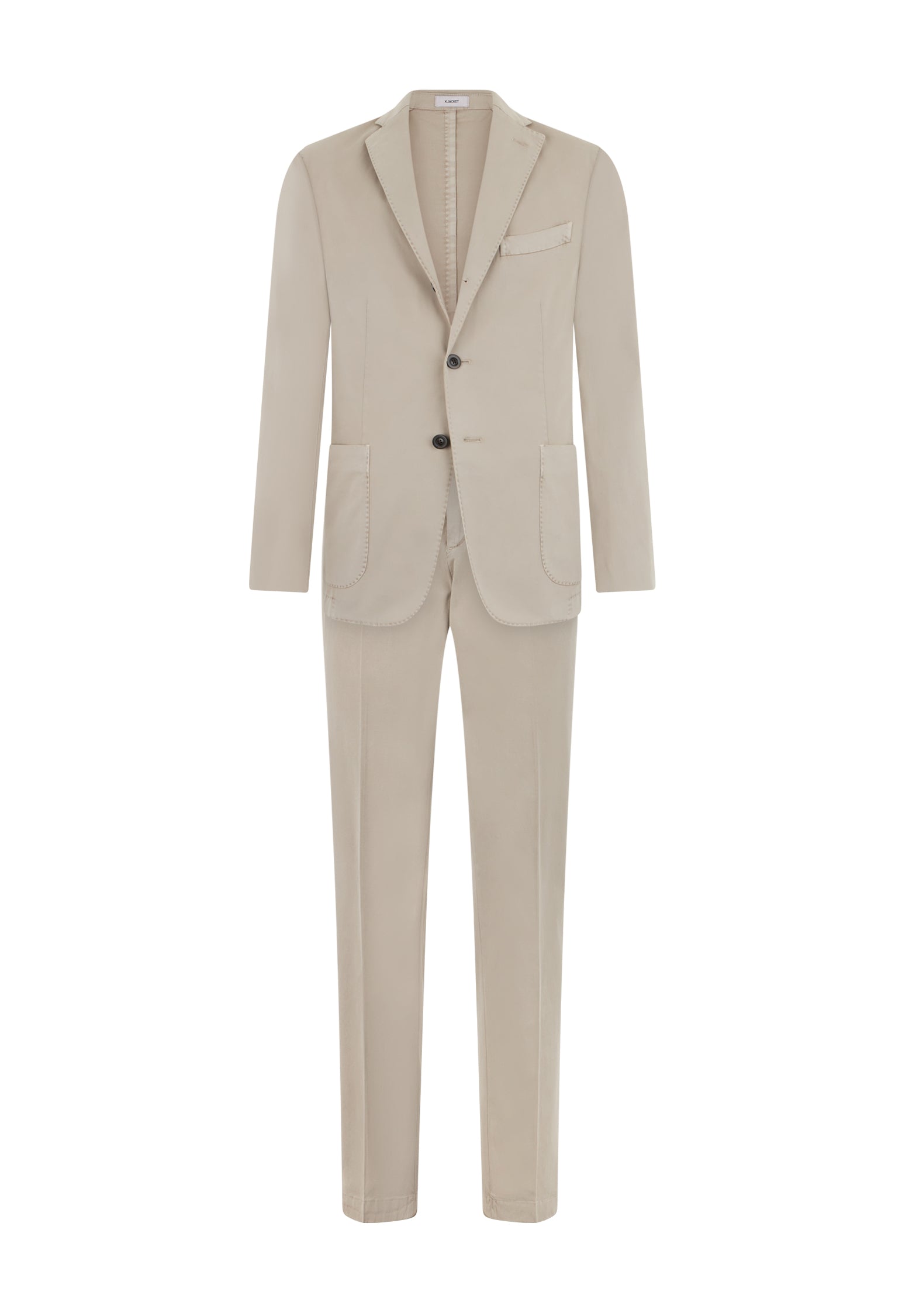 Beiger K-Jacket-Anzug aus Baumwoll-Stretch mit Tinto-Terra-Färbung