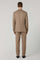 Beige Stretch Wool K-Suit with Three-Button Closure
