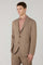 Beige Stretch Wool K-Suit with Three-Button Closure
