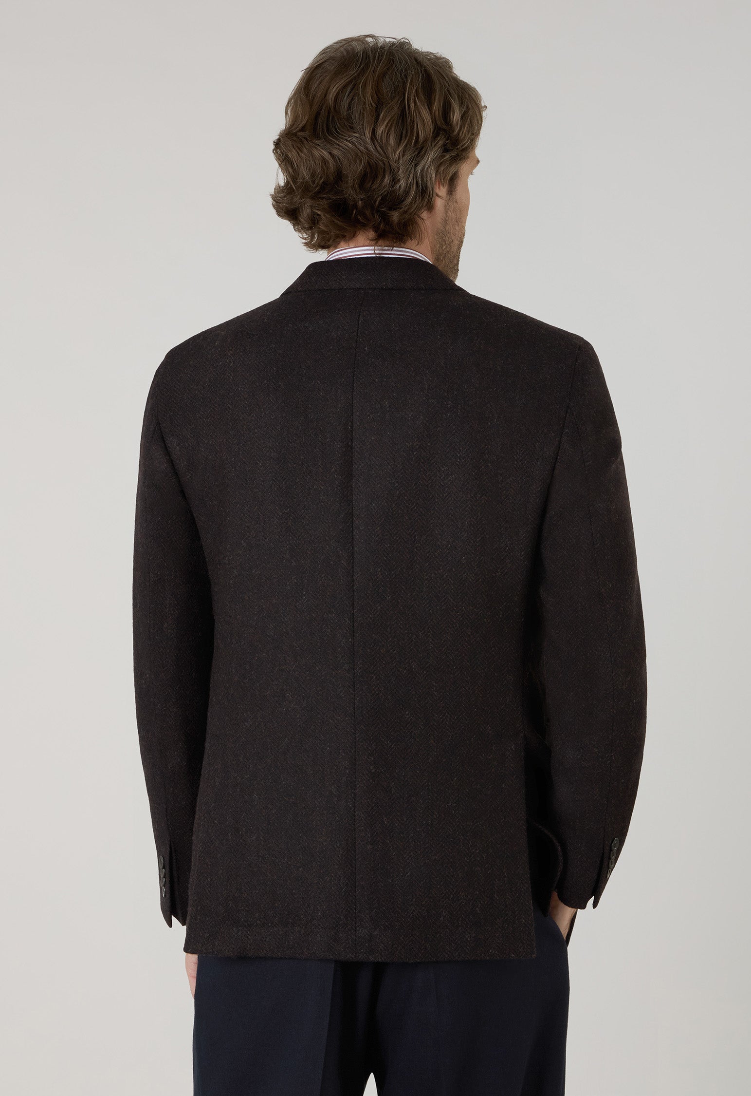 Brown Shetland Chevron double-breasted K-Jacket