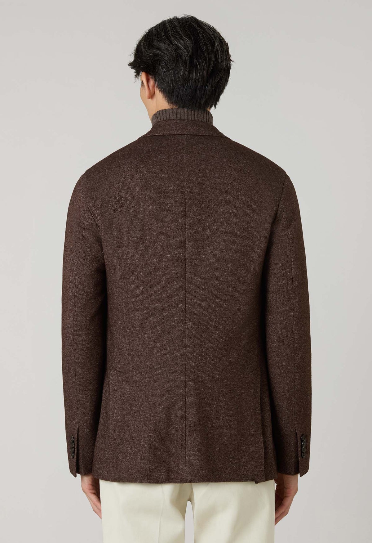 Brown Silk Cashmere blend double-breasted K-Jacket