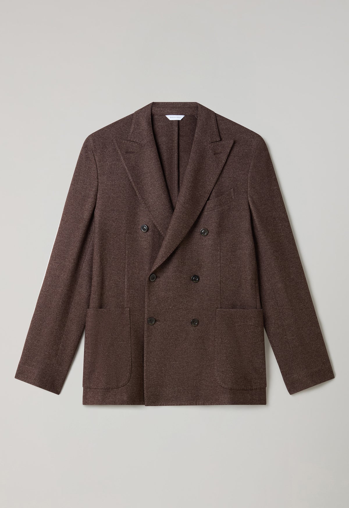 Brown Silk Cashmere blend double-breasted K-Jacket