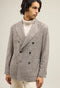 Beige Houndstooth Jersey double-breasted K-Jacket