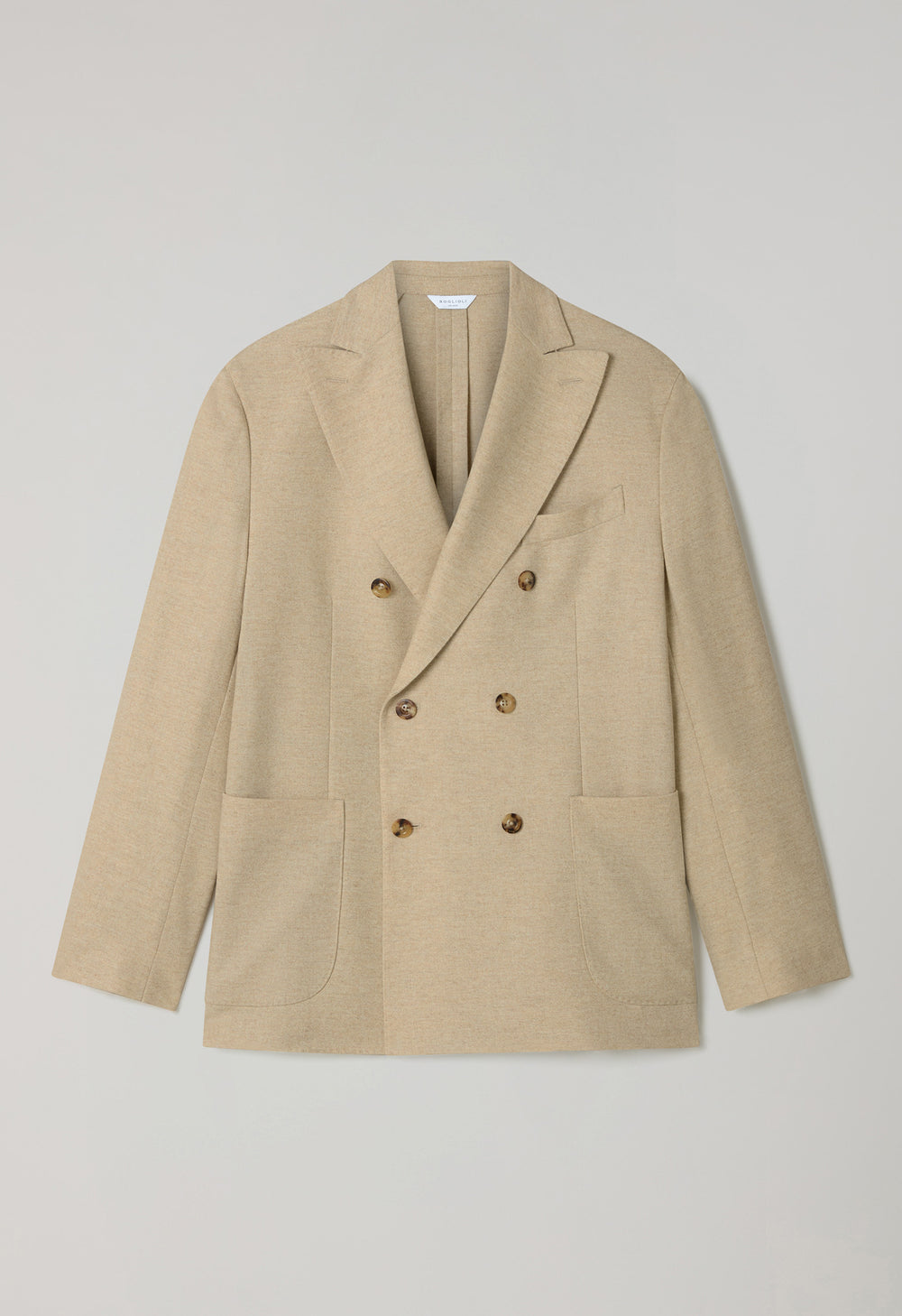 Beige Flannel double-breasted K-Jacket