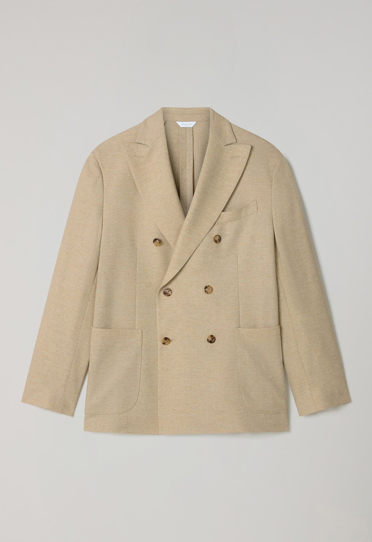 Beige Flannel double-breasted K-Jacket