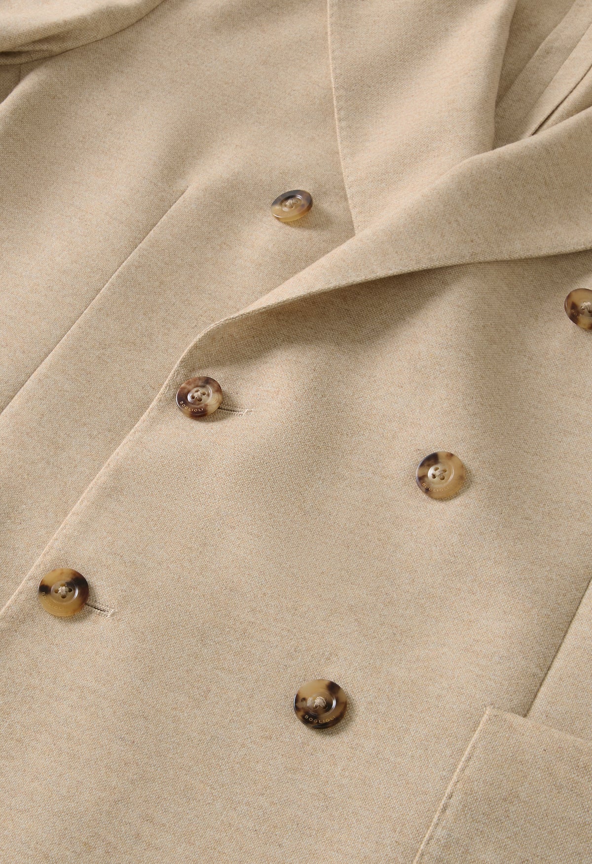 Beige Flannel double-breasted K-Jacket