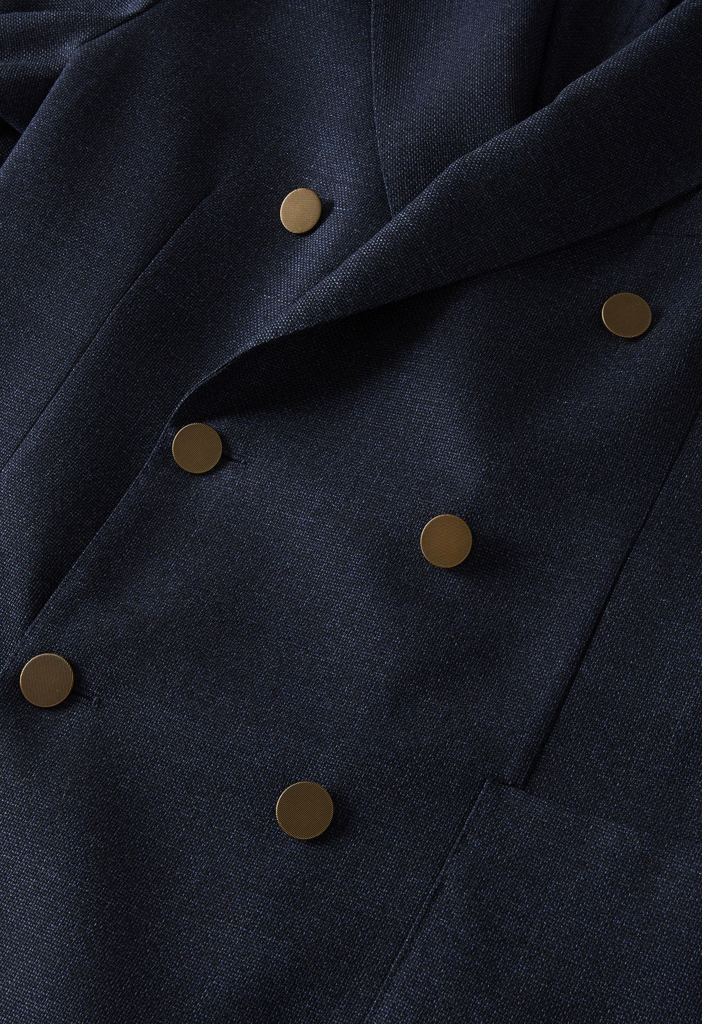 Blue Light Wool Honeycomb Double-Breasted K-Jacket