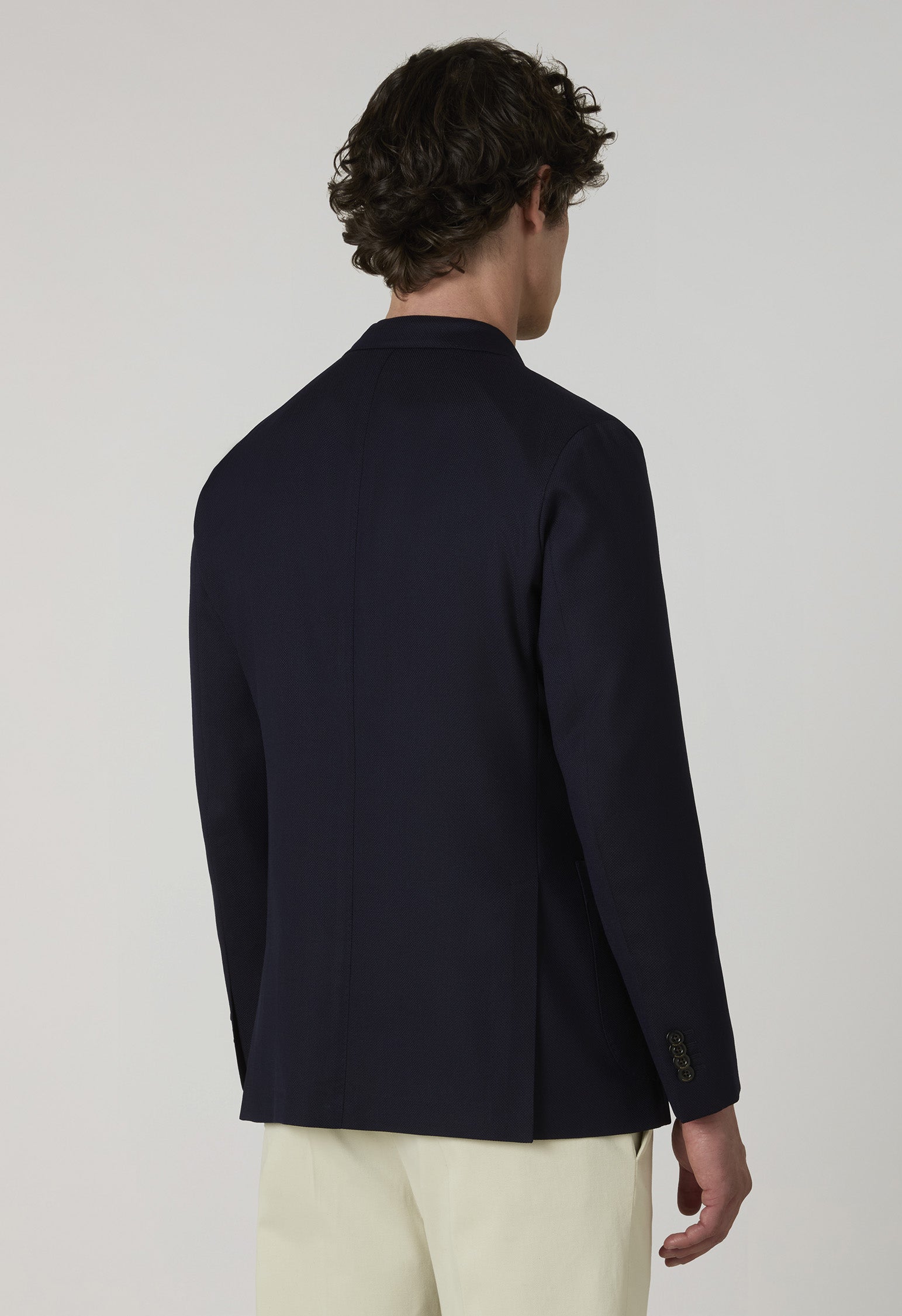 Light Wool Honeycomb double-breasted K-Jacket