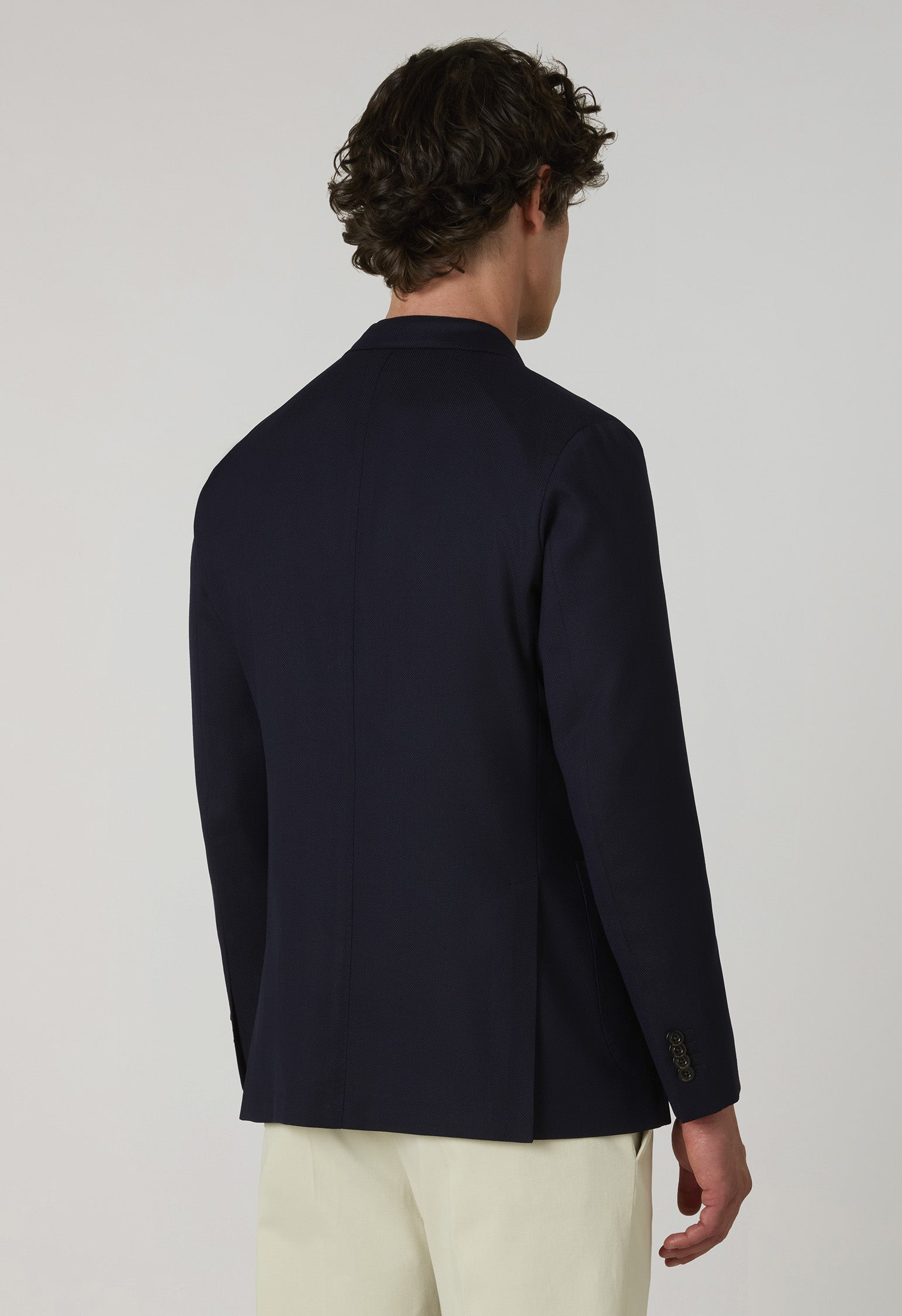 Double-breasted lightweight honeycomb wool K-Jacket | Boglioli