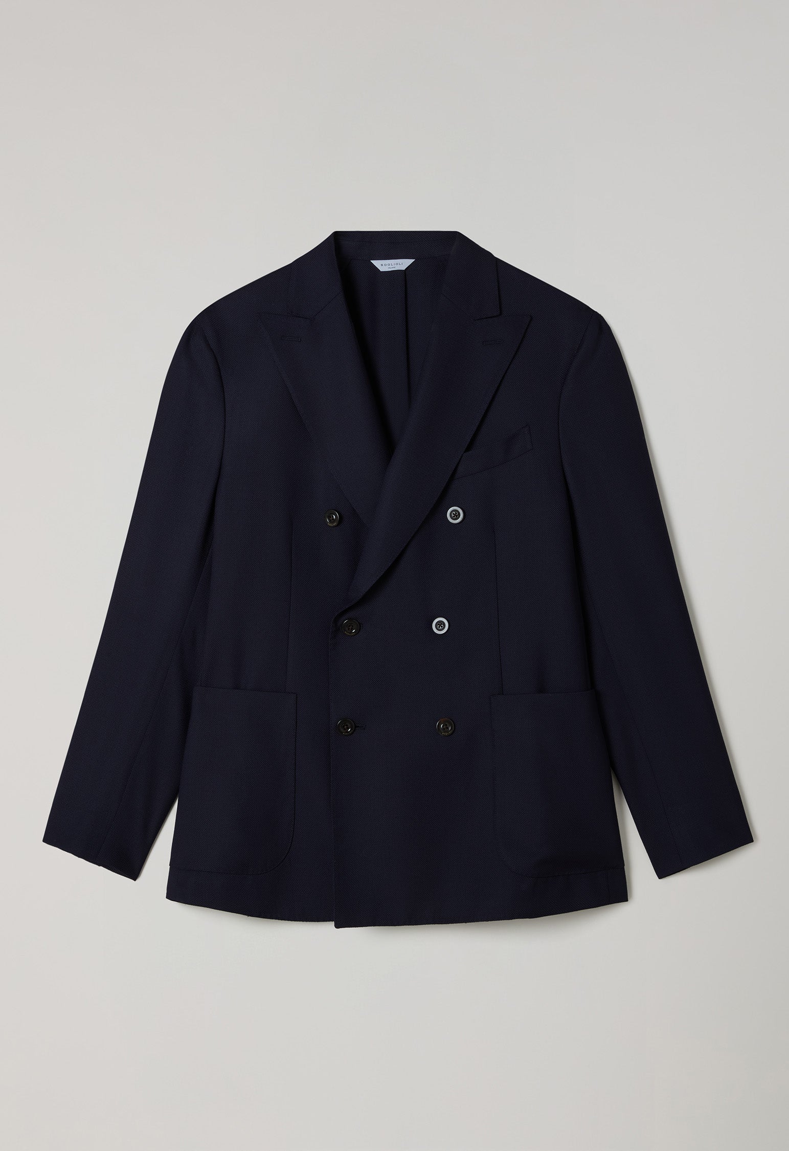 Double-breasted lightweight honeycomb wool K-Jacket | Boglioli