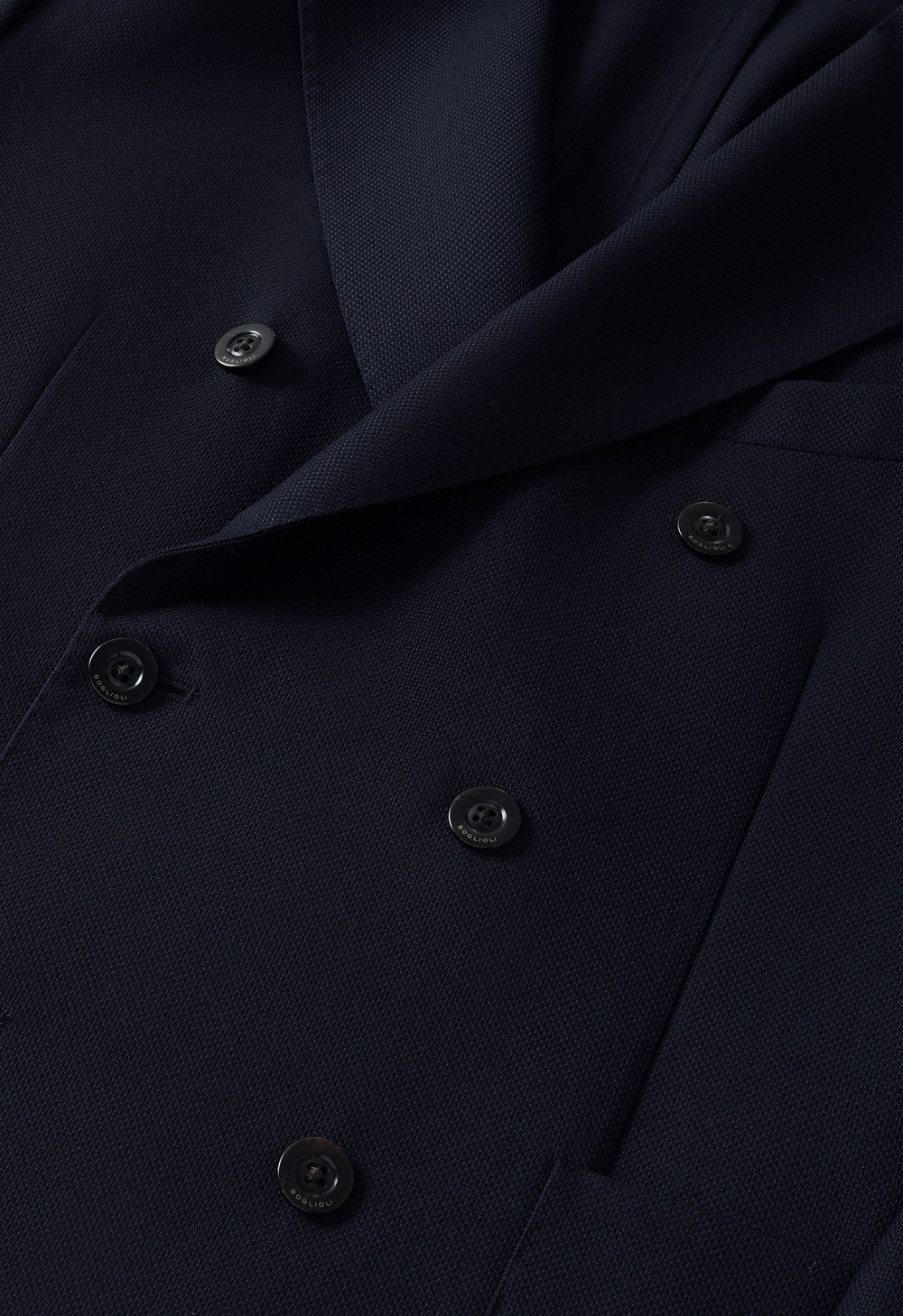 K Jacket Riendonut Blue Light Wool Honeycomb Double-Breasted K-Jacket | Boglioli ...