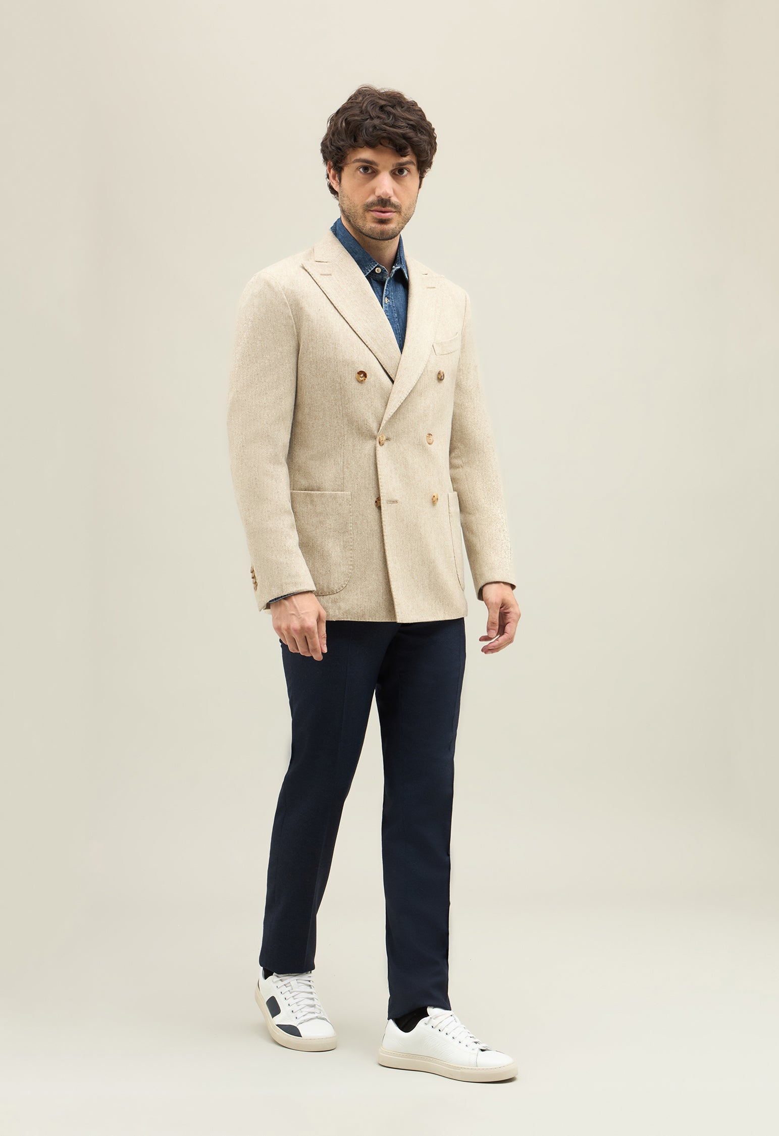 Beige Washed Flannel K-Jacket