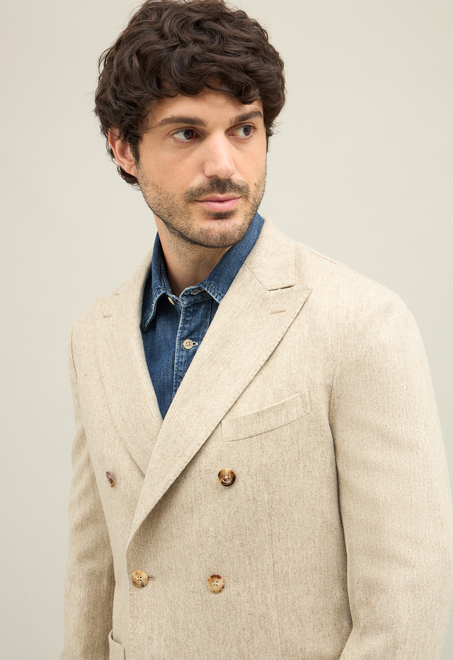 Beige Washed Flannel K-Jacket