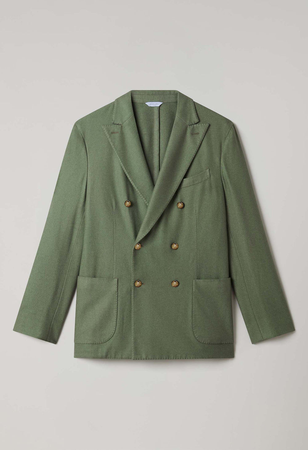 Green Garment Dyed Cashmere double-breasted K-Jacket