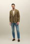 Kahki Cotton Linen twill double-breasted K-Jacket
