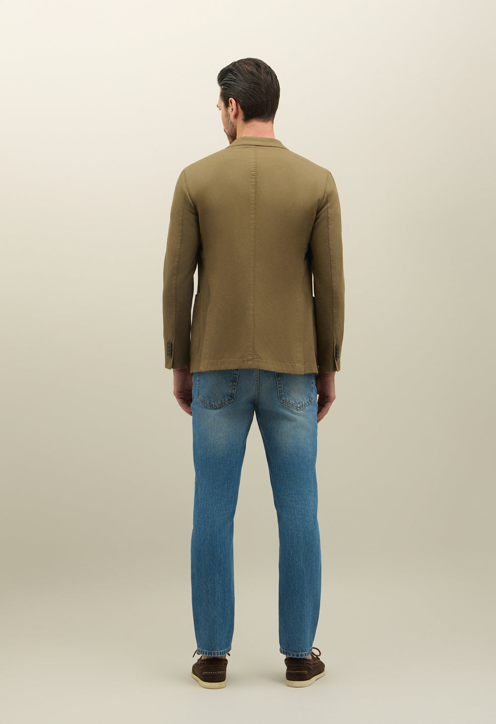 Kahki Cotton Linen twill double-breasted K-Jacket