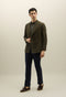 K-Jacket doppiopetto in twill di cotone e lino blu