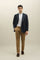 K-Jacket doppiopetto in twill di cotone e lino blu