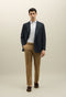 K-Jacket doppiopetto in twill di cotone e lino blu