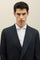K-Jacket doppiopetto in twill di cotone e lino blu